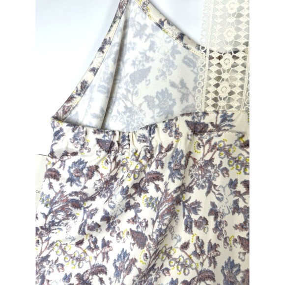 Lucky Brand Tank Top Womens Small Cream Floral Lace Racerback Boho Casual - Picture 9 of 12